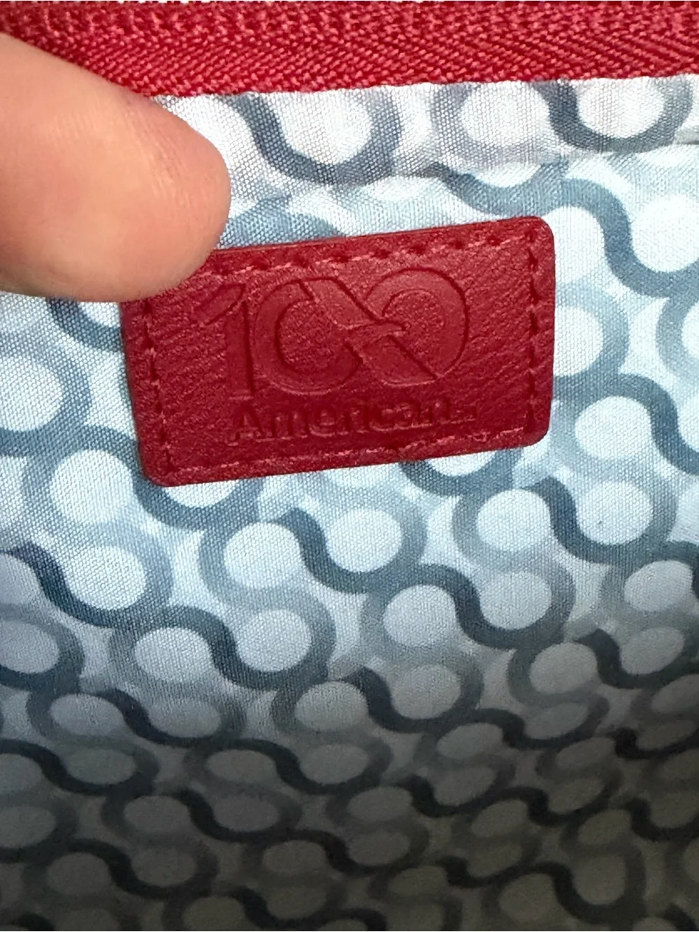American Airlines Business Amenity Red Centennial 100 Years Bag